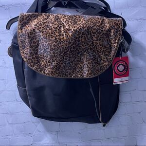C-RED backpack style cheetah diaper bag